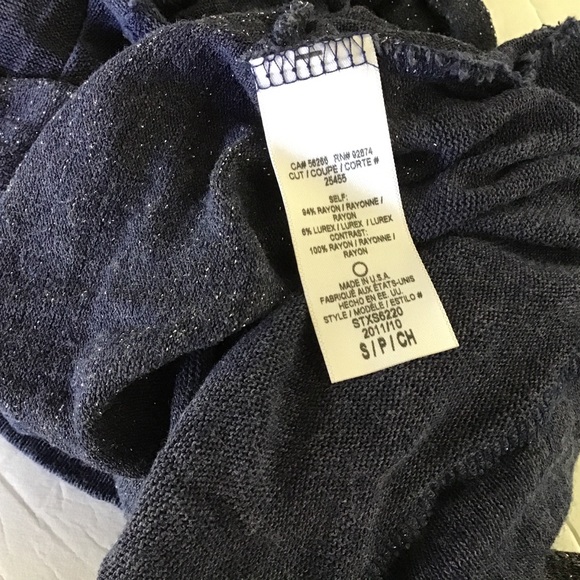 SPLENDID LONG SLEEVE LAYERING STRIPED BURNOUT TOP SMALL - Picture 7 of 8